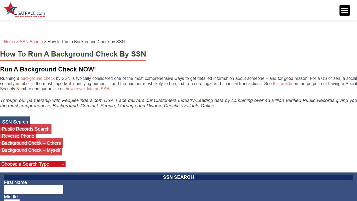 Run An SSN Search & Background Check Right Now - USATrace.com